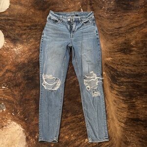 American Eagle Outfitters Ripped high rise mom jeans